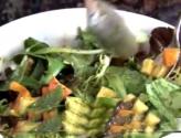 Raw Organic Honey And Cilantro Dressed Persimmon Cheese And Apple Salad 